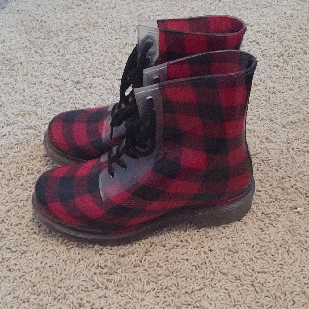 Plaid Rain Boots